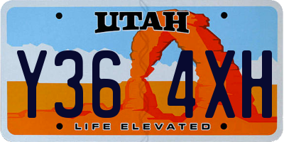 UT license plate Y364XH