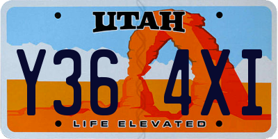 UT license plate Y364XI