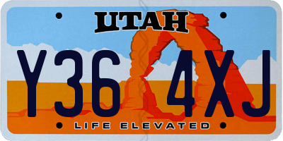 UT license plate Y364XJ