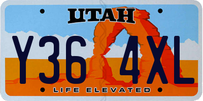 UT license plate Y364XL