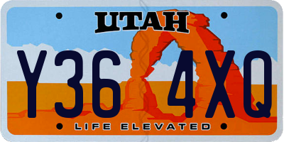 UT license plate Y364XQ