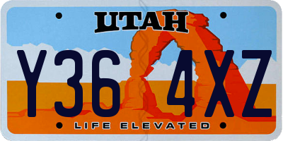 UT license plate Y364XZ