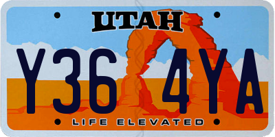 UT license plate Y364YA