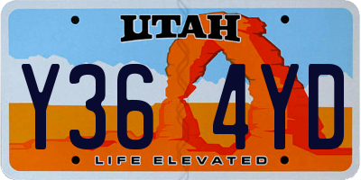 UT license plate Y364YD