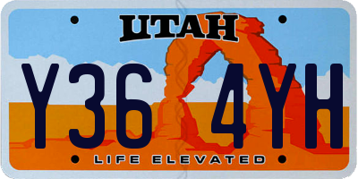 UT license plate Y364YH