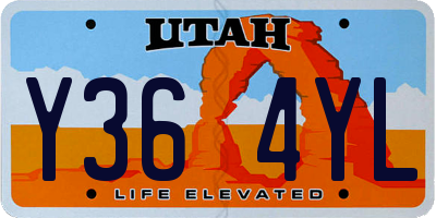 UT license plate Y364YL