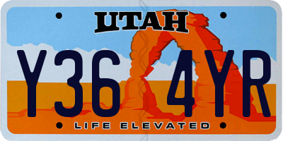 UT license plate Y364YR