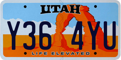 UT license plate Y364YU
