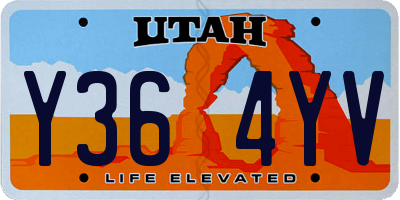 UT license plate Y364YV
