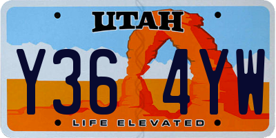 UT license plate Y364YW