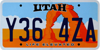 UT license plate Y364ZA
