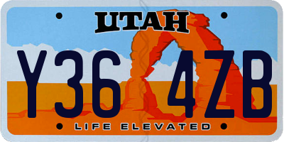 UT license plate Y364ZB