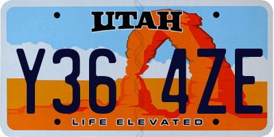 UT license plate Y364ZE