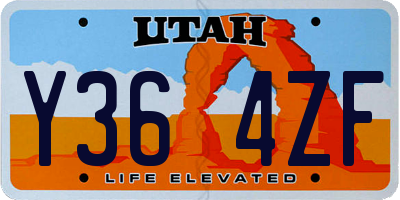 UT license plate Y364ZF