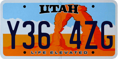 UT license plate Y364ZG