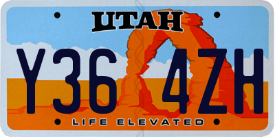 UT license plate Y364ZH