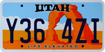 UT license plate Y364ZI