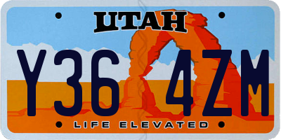 UT license plate Y364ZM