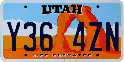 UT license plate Y364ZN