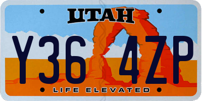 UT license plate Y364ZP