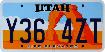 UT license plate Y364ZT