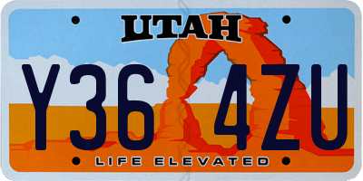 UT license plate Y364ZU