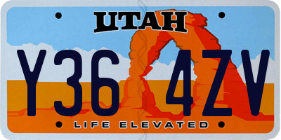 UT license plate Y364ZV