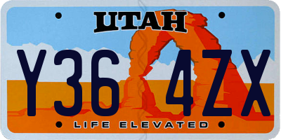 UT license plate Y364ZX
