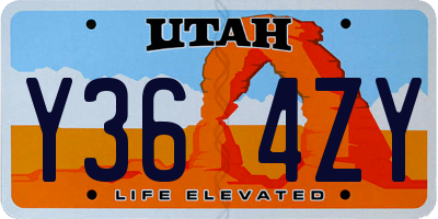 UT license plate Y364ZY