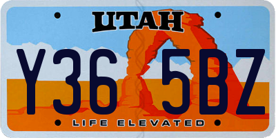 UT license plate Y365BZ