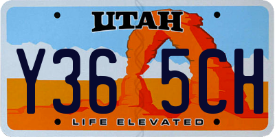 UT license plate Y365CH