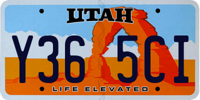 UT license plate Y365CI