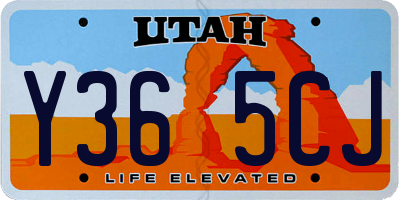 UT license plate Y365CJ