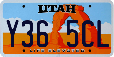 UT license plate Y365CL