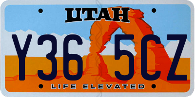 UT license plate Y365CZ