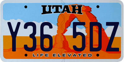 UT license plate Y365DZ