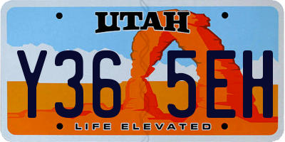 UT license plate Y365EH
