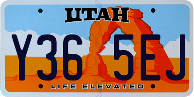 UT license plate Y365EJ