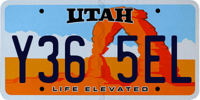 UT license plate Y365EL
