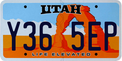 UT license plate Y365EP