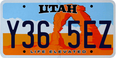 UT license plate Y365EZ