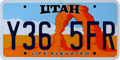 UT license plate Y365FR
