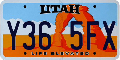 UT license plate Y365FX