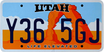 UT license plate Y365GJ