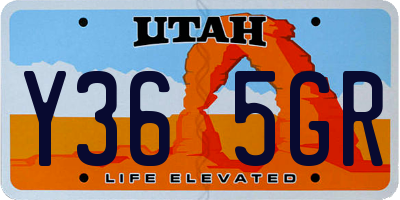 UT license plate Y365GR