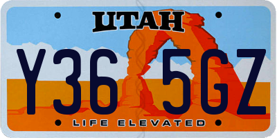 UT license plate Y365GZ