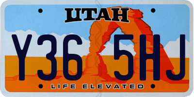 UT license plate Y365HJ