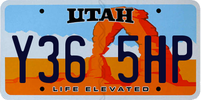 UT license plate Y365HP