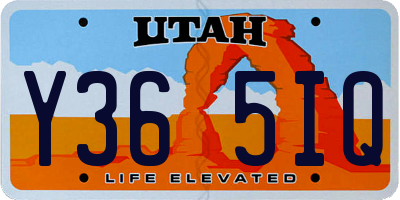 UT license plate Y365IQ