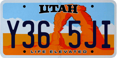 UT license plate Y365JI